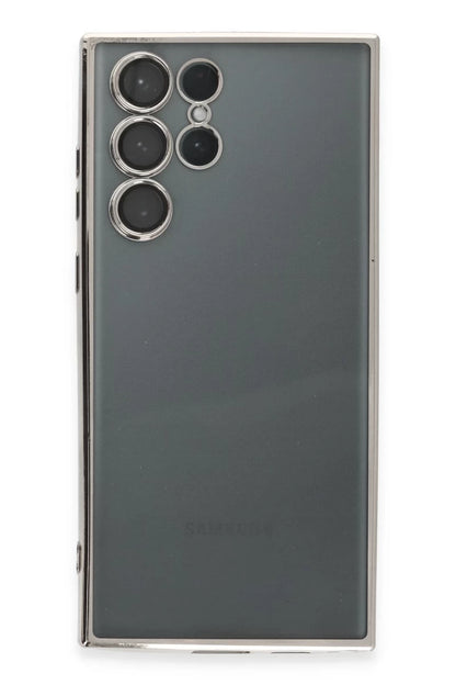Samsung Galaxy S22 Ultra Kılıf Razer Lensli Silikon - Gümüş