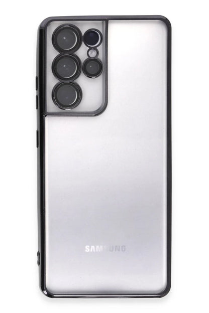 Samsung Galaxy S21 Ultra Kılıf Razer Lensli Silikon - Siyah