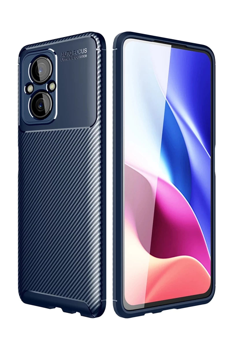 Xiaomi Poco M5 Kılıf Auto Focus Karbon Kapak - Lacivert