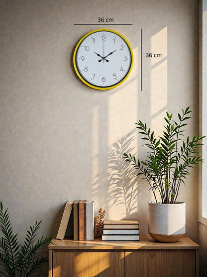 36 Cm Standart Sarı Duvar Saati