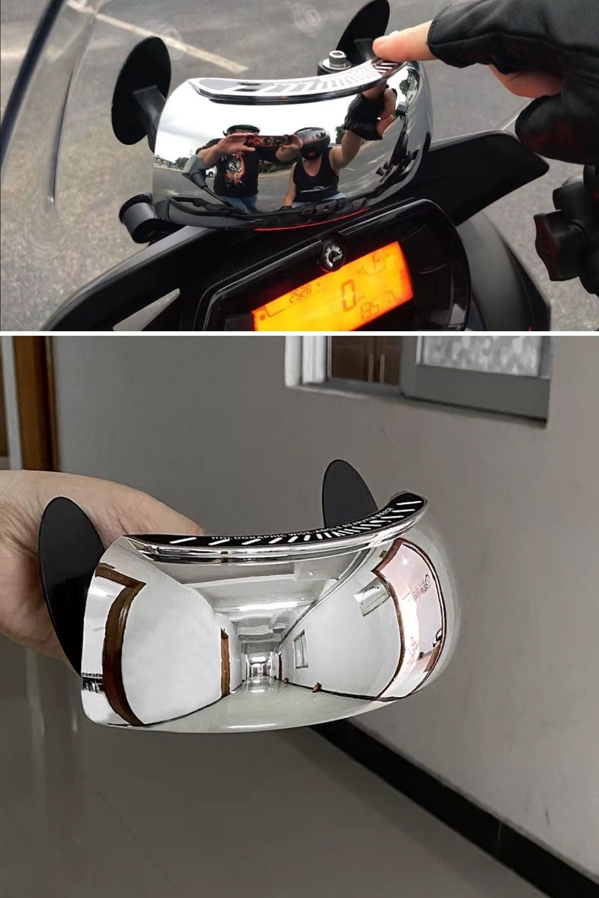 BUFFER® Motosiklet İçin Islanmaya Dayanıklı Geniş Açı Görme ve Kör Nokta Aynası