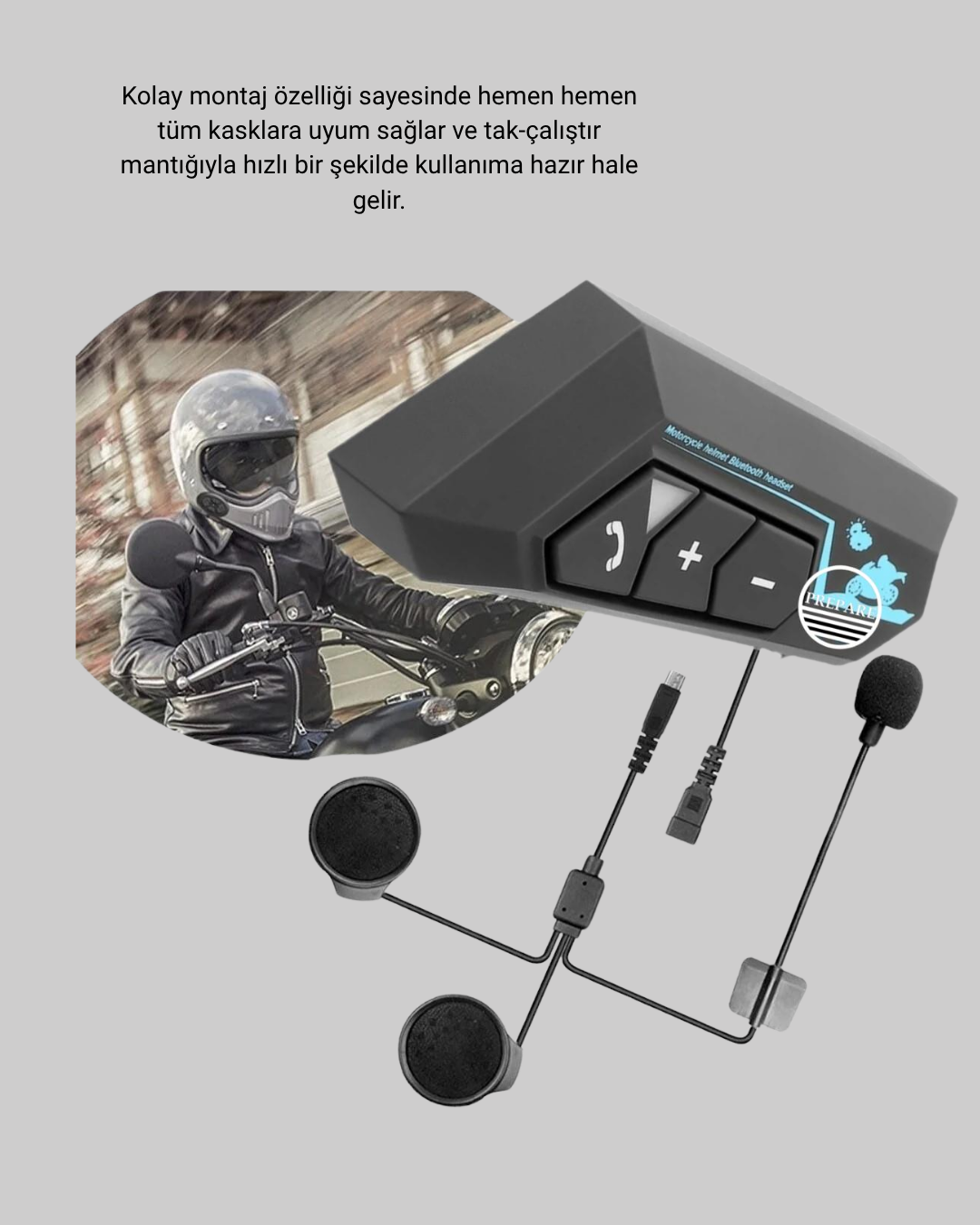 Motosiklet Kask Kulaklığı Bluetooth 5.0 Gürültü Önleme ve Hızlı Bağlantı Yeni Nesil