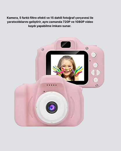 Mini Dijital Çocuk Kamerası 8MP HD Ekranlı 1080P Video ve Şarjlı