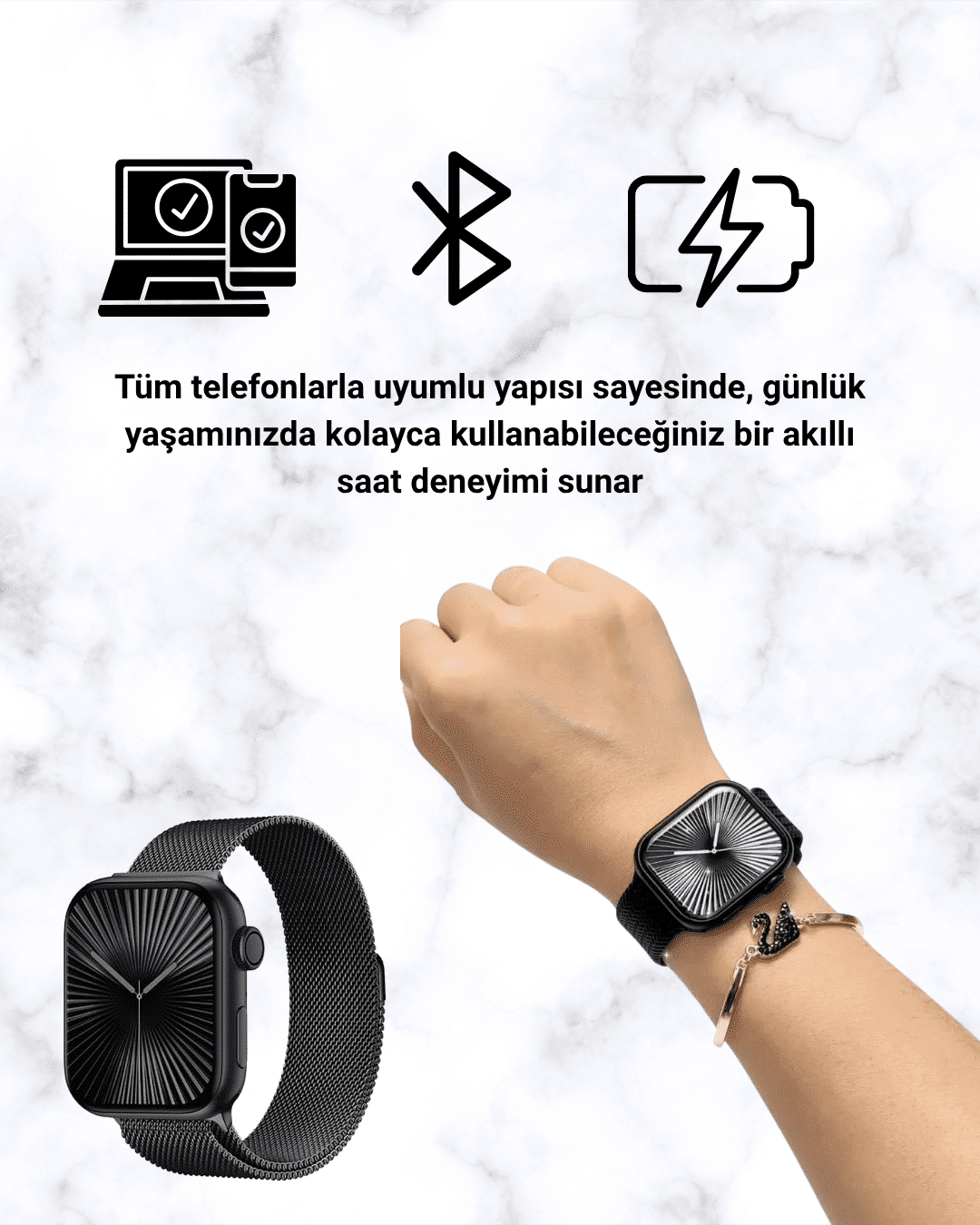 SQ-16 Mini Series 10 Akıllı Saat – 3 Kordon + Hediye Bileklik