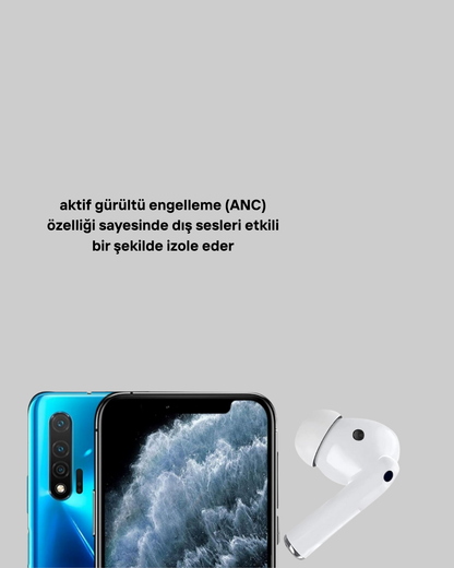 Gürültü Engelleme Özellikli Kablosuz Bluetooth Kulaklık – Type-C Hızlı Şarj
