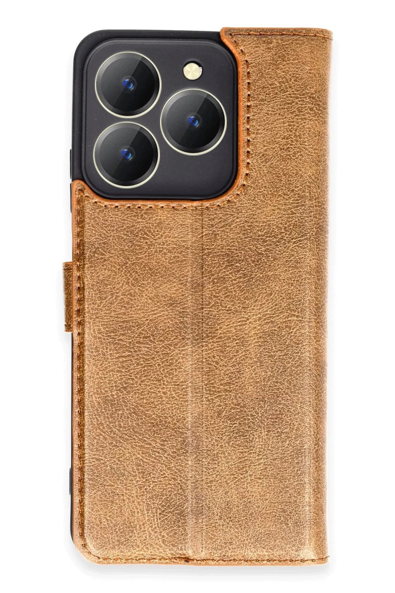 Realme C63 Kılıf Trend S Plus Kapaklı Kılıf - Taba