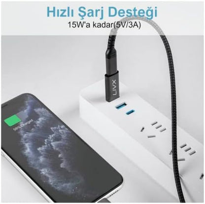 Type C to USB 3.0 Çevirici Dönüştürücü OTG Adaptör LVA-OTGCF İkili Paket