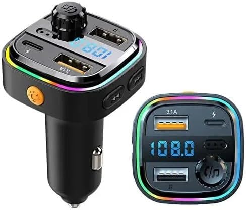 Araba müzik çalar kablosuz çift USB + Type-c BT 5.0 araba FM modülatör verici