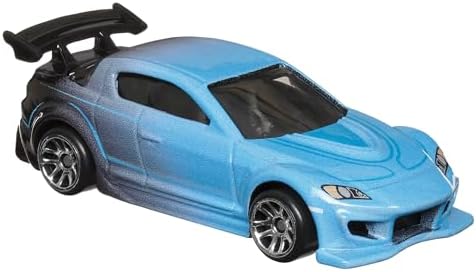 Mazda RX-8 araba - Fast and Frious kadınlar - model döküm ölçeği 1:64 - uzunluk 7 cm, HRW37, siyah gök mavisi