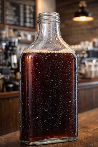 200 cc Kapaklı Cold Brew Şişesi 200 ml Yassı Soğuk Kahve Cam Şişe 6 Adet (Altın/Gold (Metal))