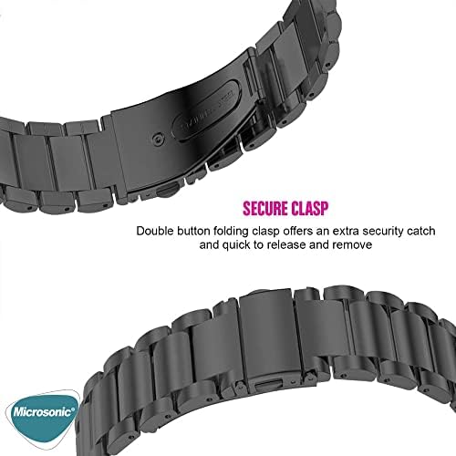 Amazfit Bip 3 Metal Stainless Steel Kordon (Amazfit Bip 3 ile Uyumlu Kordon, Akıllı Saat Kayışı)