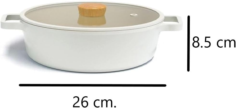 Neoflam D-neof226l Fıka Cam Kapaklı Alumınyum Sıg Tencere 26 Cm Be