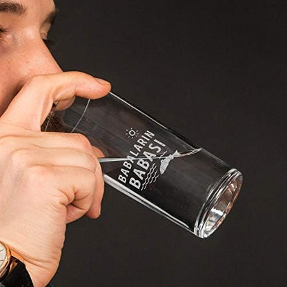 Babaların Babası Esprili Ahşap Kutulu Rakı Seti 2 Adet Kadeh 1 Adet sürahi Duble Metre