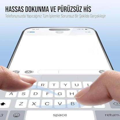 ESD 5D Premium Cam Ekran Koruyucu iPhone ile Uyumlu Ultra Koruma Kendiliğinden Uygulama Yüksek Dokunma Hassasiyeti Aparatı Tak Filmi indir ve Bitti Toz Bırakmaz (iphone 17)