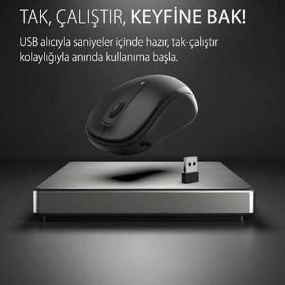 INCA IWM-311ST SıLENT WİRELESS MOUSE SİYAH,Komple Rubber Soft Yüzey,Sessiz Tuş,Ergonomik Dizayn, Konforlu Dokunuş Hissi,1600Dpı, Usb Alıcı, 10m Çekim,Uzun Pil Ömrü, Enerji Tasarrufu Uyku Modu