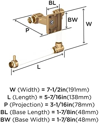 Glacio Şeffaf/Şampanya Bronz Çağdaş 5-7/16 inç (138 mm) Uzunluk Havlu Halkası