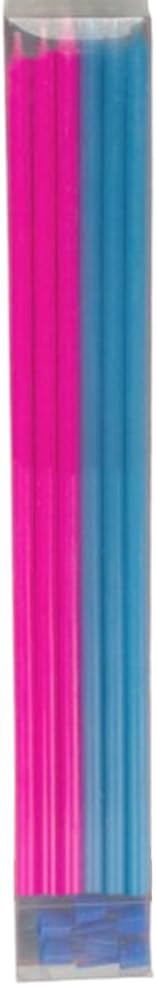 Pembe Mavi Çubuk Mum 20 cm 6 Adet
