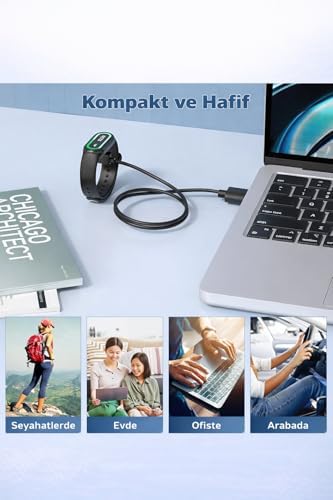 Xiaomi ile Uyumlu Mi band 8/Band 8 Pro/Band 8 Active/Band 9/Band 10 Uyumlu Akıllı Saat Usb Şarj Aleti Kablosu