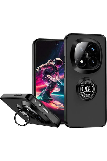 Xiaomi Redmi Note 14 Pro 4G Kılıf Montreal Yüzüklü Silikon Kapak - Siyah