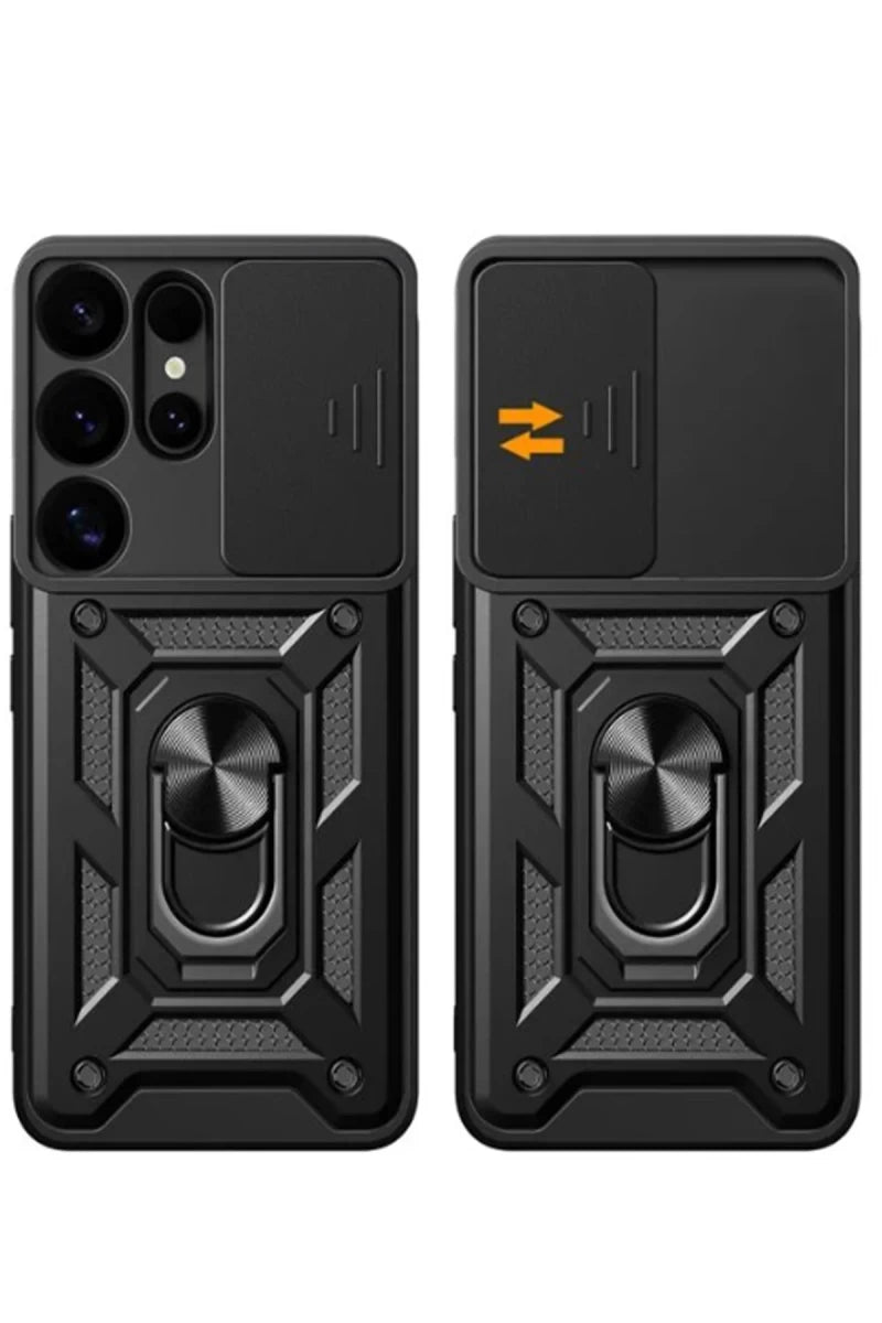 Samsung Galaxy S25 Ultra Kılıf Pars Lens Yüzüklü Silikon - Lacivert