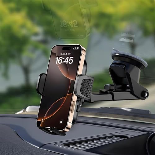 Otomatik Klipsli Araba Telefon Tutucu Cam Ve Torpido için Yüksek Kalite Yapışkan, Ayarlanabilir Yükseklik ve Yakınlık Ergonomik Tasarım