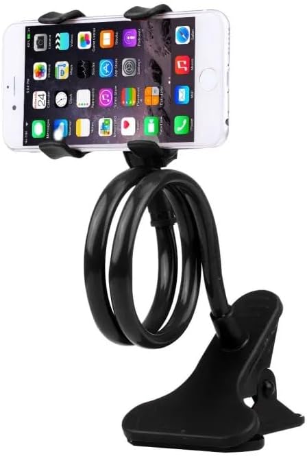 Telefon Tutucu 360 Derece Haraket Edebilen Kelepçeli Montaj, Esnek Kollu Telefon Tutucu, Yatak Odası Masaüstü Ofis Kütüphane Mutfak Kolay Kurulum Esnek ve Güçlü Çok Amaçlı Evrensel Telefon Tutucu