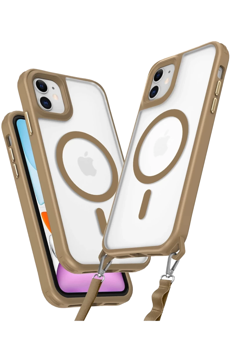 Apple iPhone 11 Kılıf Enka Magsafe Silikon Kılıf - Desert