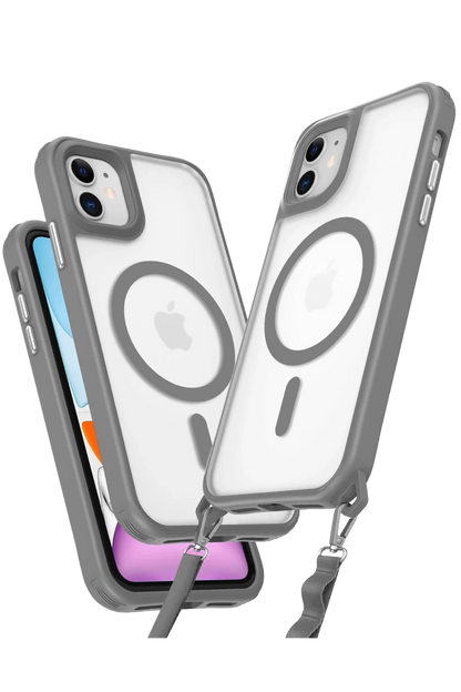 Apple iPhone 12 Kılıf Enka Magsafe Silikon Kılıf - Titan Gri