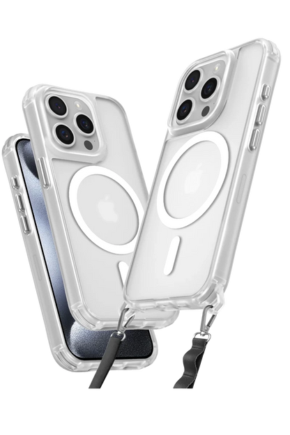 Apple iPhone 15 Pro Max Kılıf Enka Magsafe Silikon Kılıf - Şeffaf