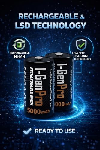 I-Gen Batteries Pro HR14 C Orta Boy 5000 Mah Şarj Edilebilir C Boy 1.2V Ni-Mh Şarjlı Pil 2'li Paket