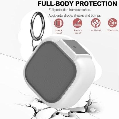 Galaxy Buds4 ve Buds4 Pro Uyumlu Güvenlik Kilitli Telefon Standı Fonksiyonlu Premium Kulaklık Kılıfı (Beyaz)