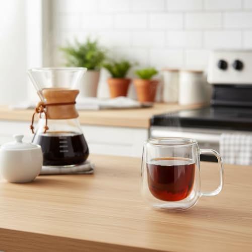 2'li Çift Cidarlı Cam Fincan Seti - 100 ml Isıya Dayanıklı Espresso ve Türk Kahvesi Bardağı - El Yakmayan Modern Sunum (2 Adet)