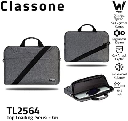Classone 15.6 inç TL2564 15.6 inç Uyumlu Notebook Çantası, Gri