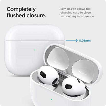 AirPods (3.nesil) ile Uyumlu Kapak İçi Kir / Toz Önleyici Shield (2 Adet) Metal Silver - ASD01986
