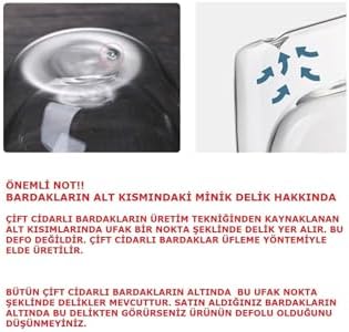 Çift Cidarlı Cam Kupa Ev Ofis Fincanı Çift Katlı Isı Yalıtımlı Kulplu Cam Bardak (2 Adet Helsinki 250 ml)