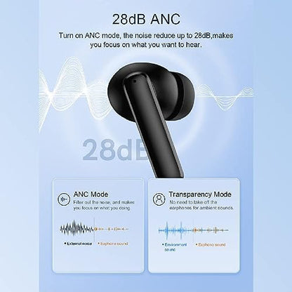 QCY T13 Anc 4 Mikrofon Bluetooth 5.3 Kablosuz Kulaklık Siyah Aktif Gürültü Engelleyici