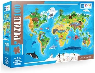 100 PARÇA - ANIMAL WORLD MAP (HAYVAN DÜNYA HARİTASI)