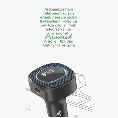 Bluetooth FM Transmitter USB Destekli Araç Şarjı