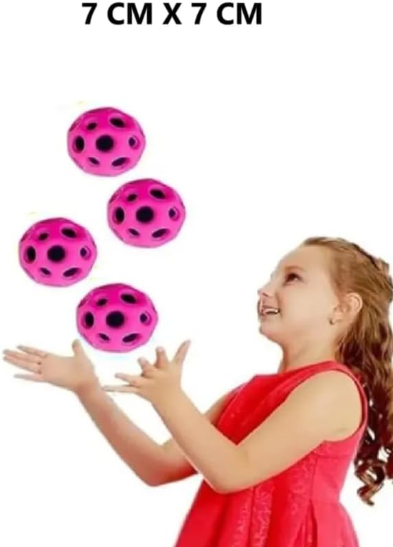 MOON BALL (YÜKSEĞE ZIPLAYAN TOP) - 7 CM - SÜPER EĞLENCELİ UZAY TOPU - SPACE - BOUNCY BALL - MOR