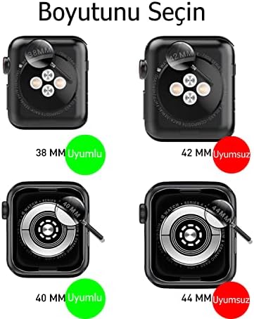 Apple Watch Seri 38MM /40MM /41MM ile Uyumlu Kasa ve Ekran Koruyucu Kılıf Temperli Cam 360 Derece Koruyucu