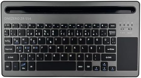 Onezero Bluetooth Klavye Touch Pad'li Kablosuz Taşınabilir Klavye 10 Metreye Kadar Çalışma Aralığı 291 x 154 x16 mm ZR554