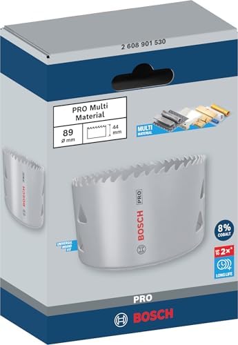 1 x PRO Multi Malzeme Delik Testeresi (Yumuşak Ahşap, Alçıpan Duvar için, Ø 89 mm, Profesyonel Aksesuar Matkap/Tornavida)