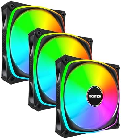 AX120 PRO ARGB PWM 120mm Fan 3'lü Paket, Üst Düzey, 360° ARGB Aydınlatma, Tüfek Tipi Yatak, Sessiz Düşük Gürültü, 600–1600 RPM, Fan Göbeği Dahil, Siyah Renk
