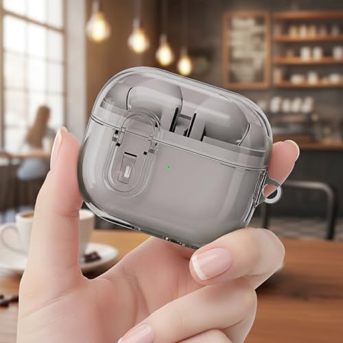 Galaxy Buds 3 Pro Kılıf Güvenli Kilitli Koruma Kılıfı Füme
