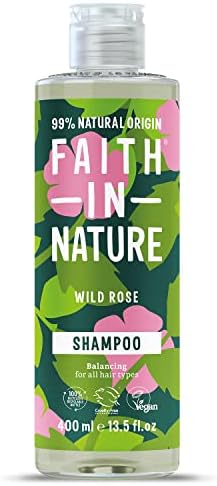 FAITH IN NATURE %99 Doğal Onarıcı Şampuan Normal & Kuruya Dönük Saçlar İçin (Yabani Gül, 400 ml)