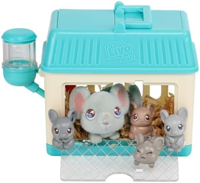 Little Live Pets - Mama Surprise Minis. Feed and Nurture a Lil' Mouse Inside Their Hutch so she can be a Mama. She has 2, 3, or 4 Babies with Surprise Accessories to Dress Up The Babies