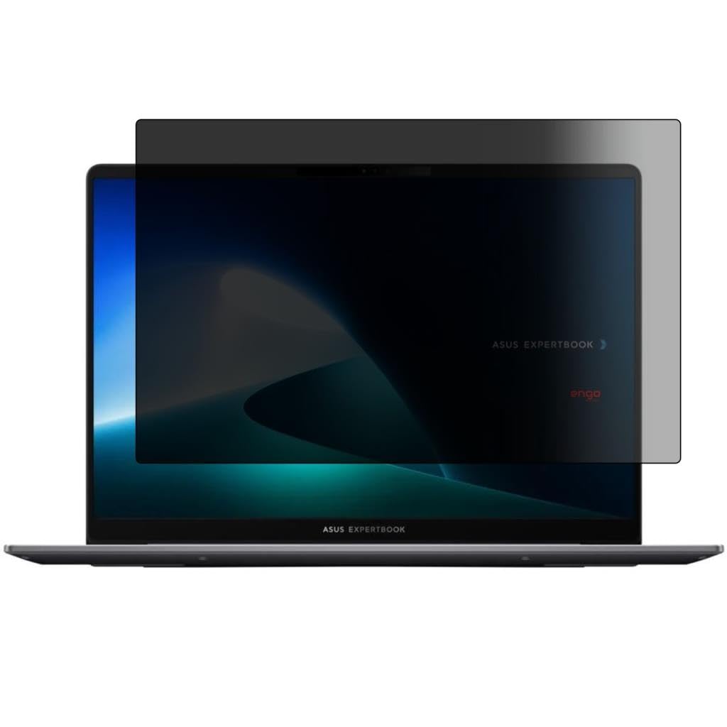 Engo Asus Expertbook P5 14 İnç İle Uyumlu Hayalet Ekran Koruyucu Notebook, Yandan Görünmeyen Anti-Spy Gizlilik (Privacy) Laptop Koruması, 9H Temperli Nano Kırılmaz Esnek Cam, Parlama Önleyici 16:10