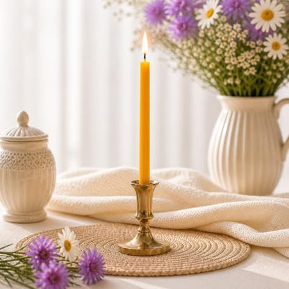 5 Renk Balmumu Mum (Beeswax Candle) 40 Adet 20 cm İnce Uzun Dilek ve Doğum Günü Mumu Doğal El Yapımı Parti Ritüel