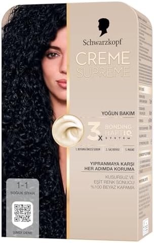Creme Supreme Saç Boyası 1-1 Soğuk Siyah