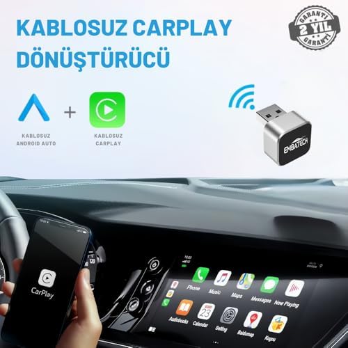2in1 Kablosuz CarPlay Ve Android Auto Adaptörü (EMT-001)